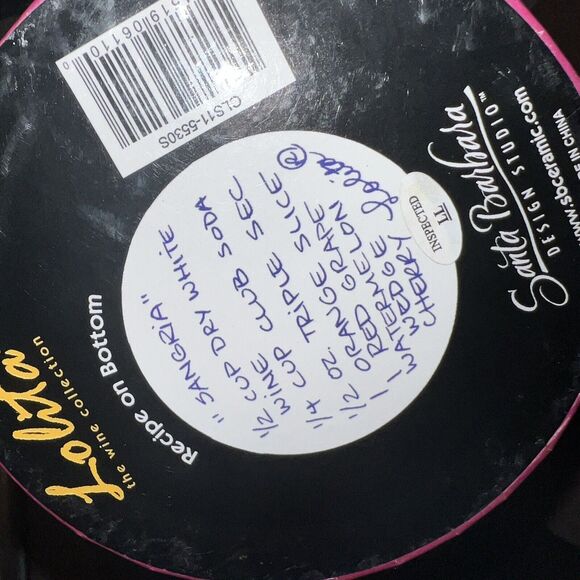 Lolita Love My Wine Sangria Wine Glass Hand Painted 15oz Recipe On Bottom New - Picture 9 of 10